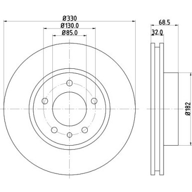 Hella Bremsscheibe Pro High Carbon 8DD 355 128-041