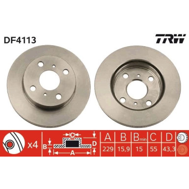 TRW Bremsscheibe DF4113