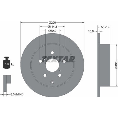 Textar Bremsscheibe PRO 92164803