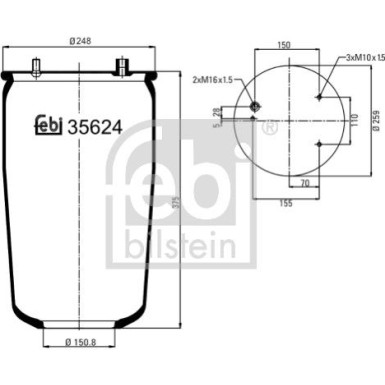 FEBI BILSTEIN 35624 Federbalg, Luftfederung