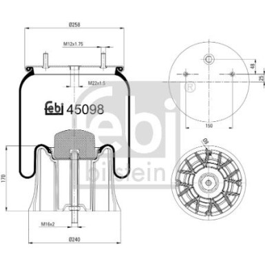 FEBI BILSTEIN 45098 Federbalg, Luftfederung