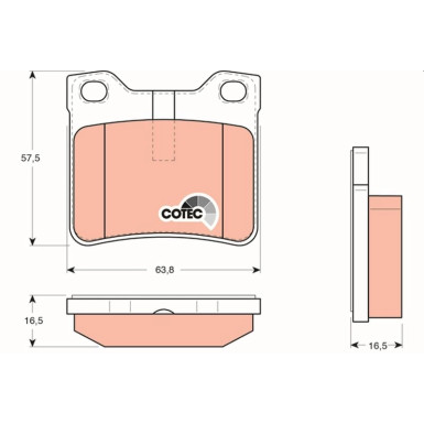 TRW Bremsbelagsatz, Scheibenbremse COTEC GDB1276 TRW Bremsbelagsatz, Scheibenbremse COTEC GDB1276