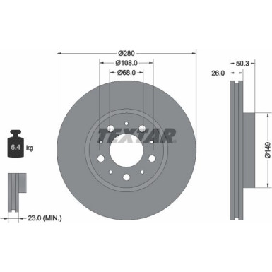 Textar Bremsscheibe PRO 92066703 Textar Bremsscheibe PRO 92066703