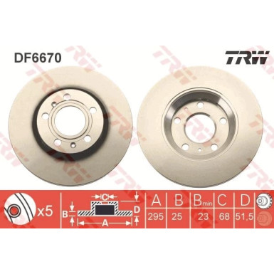TRW Bremsscheibe DF6670 TRW Bremsscheibe DF6670