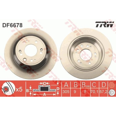 TRW Bremsscheibe DF6678