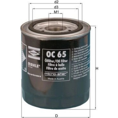 Ölfilter OC 65 Ölfilter OC 65