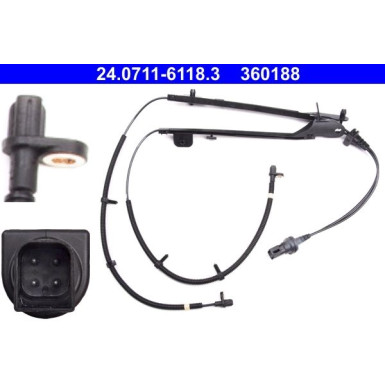 ATE Sensor, Raddrehzahl 24.0711-6118.3