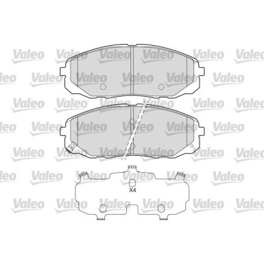 Valeo Bremsbelagsatz, Scheibenbremse 601682