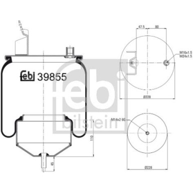 FEBI BILSTEIN 39855 Federbalg, Luftfederung