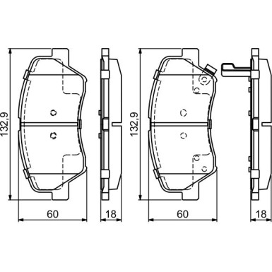 BOSCH Bremsbelagsatz, Scheibenbremse 0 986 494 691