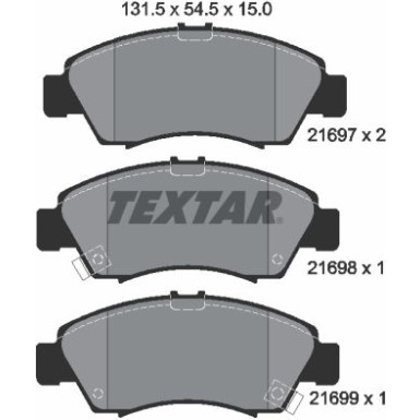 Textar Bremsbelagsatz, Scheibenbremse 2169701