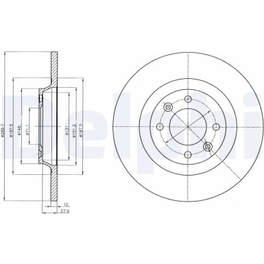 Delphi Bremsscheibe BG4322 Delphi Bremsscheibe BG4322
