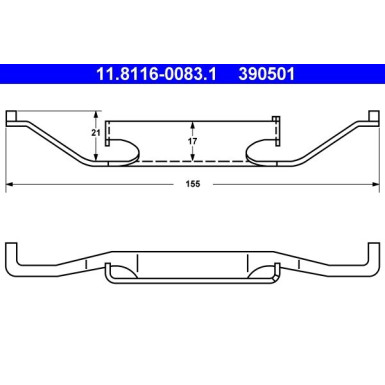 ATE Feder, Bremssattel 11.8116-0083.1 ATE Feder, Bremssattel 11.8116-0083.1