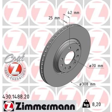 Zimmermann Bremsscheibe Coat Z 430.1488.20