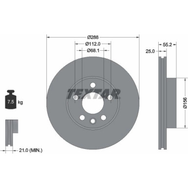 Textar Bremsscheibe PRO 92074203 Textar Bremsscheibe PRO 92074203