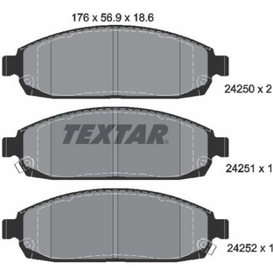 Textar Bremsbelagsatz, Scheibenbremse Q+ 2425001 Textar Bremsbelagsatz, Scheibenbremse Q+ 2425001