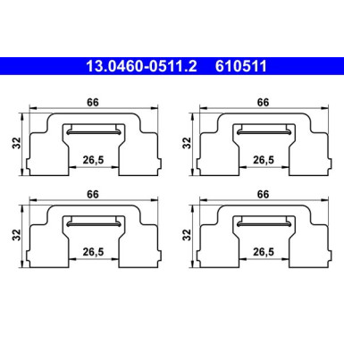 ATE Zubehörsatz, Scheibenbremsbelag 13.0460-0511.2