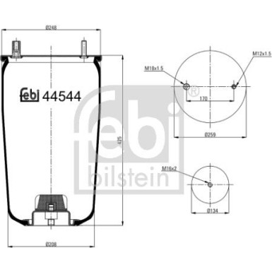 FEBI BILSTEIN 44544 Federbalg, Luftfederung