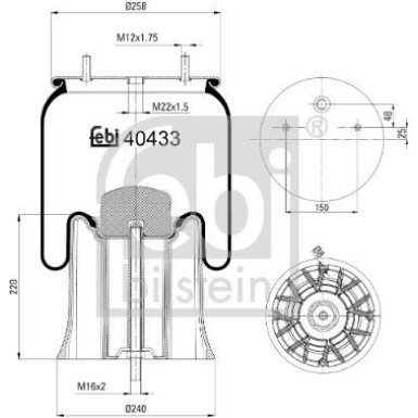 FEBI BILSTEIN 40433 Federbalg, Luftfederung