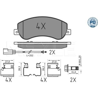 Meyle Bremsbelagsatz, Scheibenbremse MEYLE-PD: Advanced performance and design 025 244 8419/PD Meyle Bremsbelagsatz, Scheibenbremse MEYLE-PD: Advanced performance and design 025 244 8419/PD