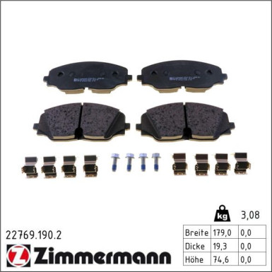 Bremsbelagsatz, Scheibenbremse 22769.190.2 Bremsbelagsatz, Scheibenbremse 22769.190.2