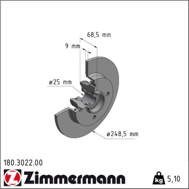 Bremsscheibe 180.3022.00 Bremsscheibe 180.3022.00