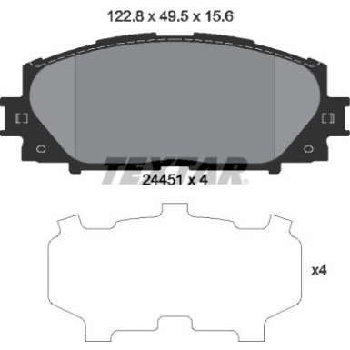 Textar Bremsbelagsatz, Scheibenbremse 2445101 Textar Bremsbelagsatz, Scheibenbremse 2445101