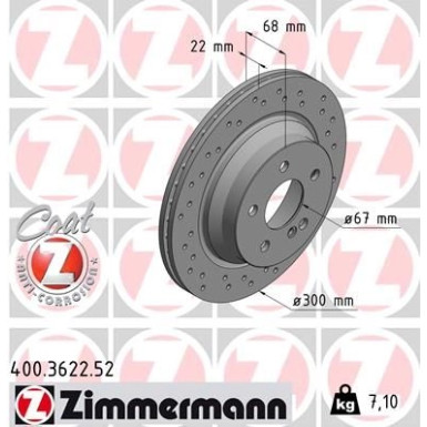 Zimmermann Bremsscheibe SPORT Z 400.3622.52 Zimmermann Bremsscheibe SPORT Z 400.3622.52