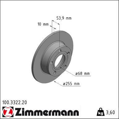 Bremsscheibe 100.3322.20 Bremsscheibe 100.3322.20