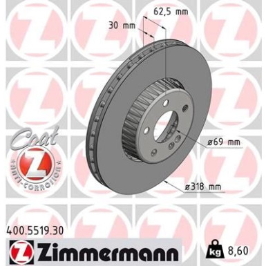 Zimmermann Bremsscheibe FORMULA S 400.5519.30