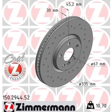 Zimmermann Bremsscheibe SPORT Z 150.2944.52 Zimmermann Bremsscheibe SPORT Z 150.2944.52
