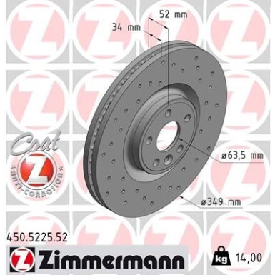 Zimmermann Bremsscheibe SPORT Z 450.5225.52