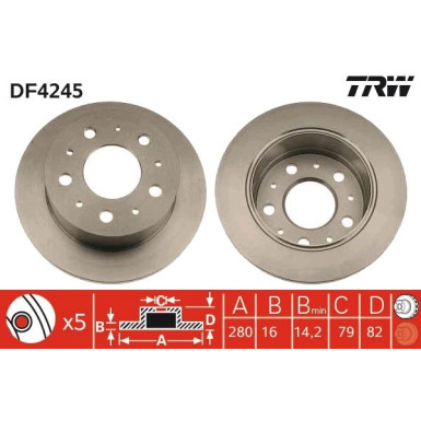 TRW Bremsscheibe DF4245 TRW Bremsscheibe DF4245