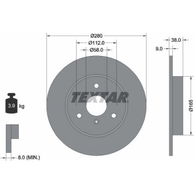 Textar Bremsscheibe PRO 92097603