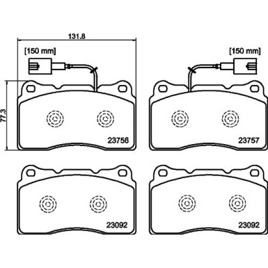 Hella Bremsbelagsatz, Scheibenbremse 8DB 355 015-681