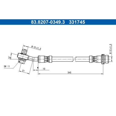 Bremsschlauch 83.8207-0349.3 Bremsschlauch 83.8207-0349.3