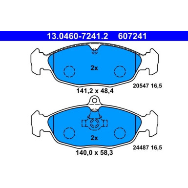 ATE Bremsbelagsatz, Scheibenbremse 13.0460-7241.2 ATE Bremsbelagsatz, Scheibenbremse 13.0460-7241.2