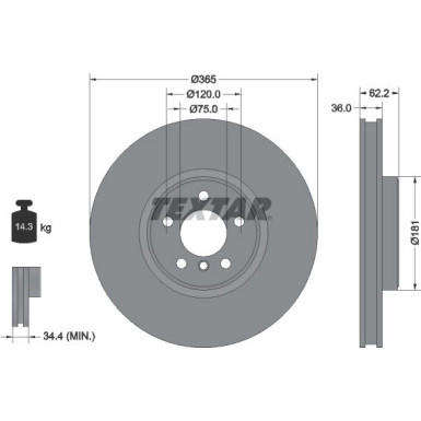 Textar Bremsscheibe PRO+ 92161005 Textar Bremsscheibe PRO+ 92161005