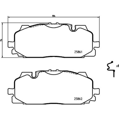 Hella Bremsbelagsatz, Scheibenbremse 8DB 355 021-641