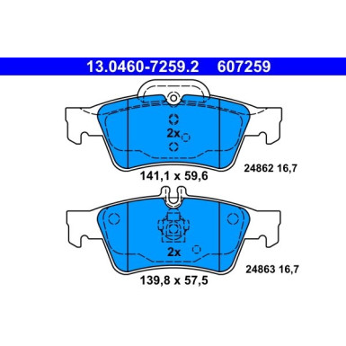 Bremsbelagsatz, Scheibenbremse 13.0460-7259.2 Bremsbelagsatz, Scheibenbremse 13.0460-7259.2