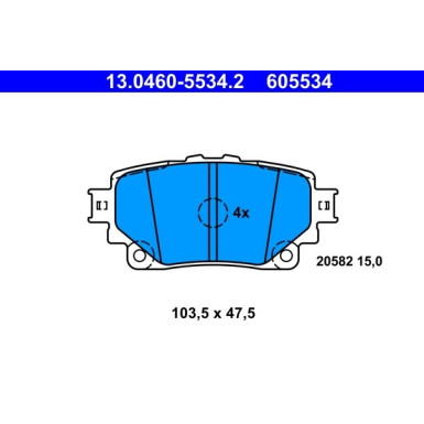 Bremsbelagsatz, Scheibenbremse 13.0460-5534.2 Bremsbelagsatz, Scheibenbremse 13.0460-5534.2