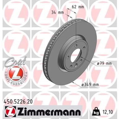 Zimmermann Bremsscheibe Coat Z 450.5226.20