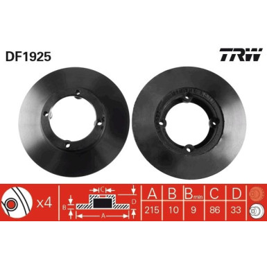 TRW Bremsscheibe DF1925