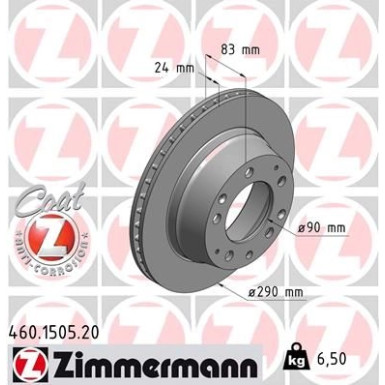 Zimmermann Bremsscheibe Coat Z 460.1505.20 Zimmermann Bremsscheibe Coat Z 460.1505.20