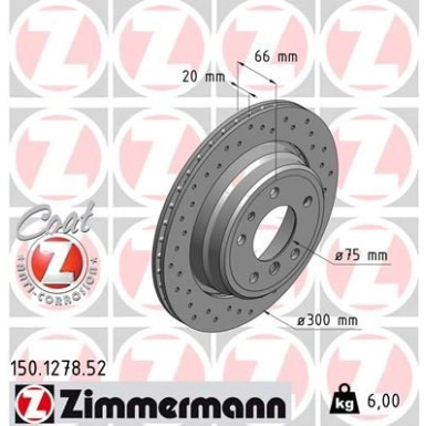 Zimmermann Bremsscheibe SPORT Z 150.1278.52 Zimmermann Bremsscheibe SPORT Z 150.1278.52