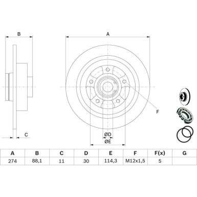 BOSCH Bremsscheibe 0 986 479 009 BOSCH Bremsscheibe 0 986 479 009