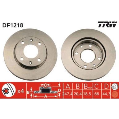 TRW Bremsscheibe DF1218