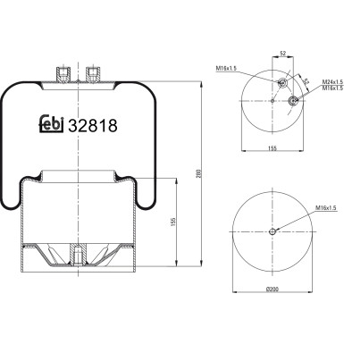 FEBI BILSTEIN 32818 Federbalg, Luftfederung