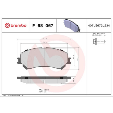 Brembo Bremsbelagsatz, Scheibenbremse PRIME LINE P 68 067