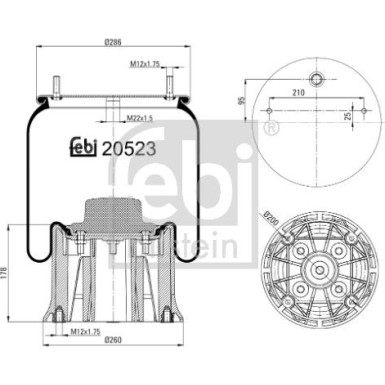 FEBI BILSTEIN 20523 Federbalg, Luftfederung